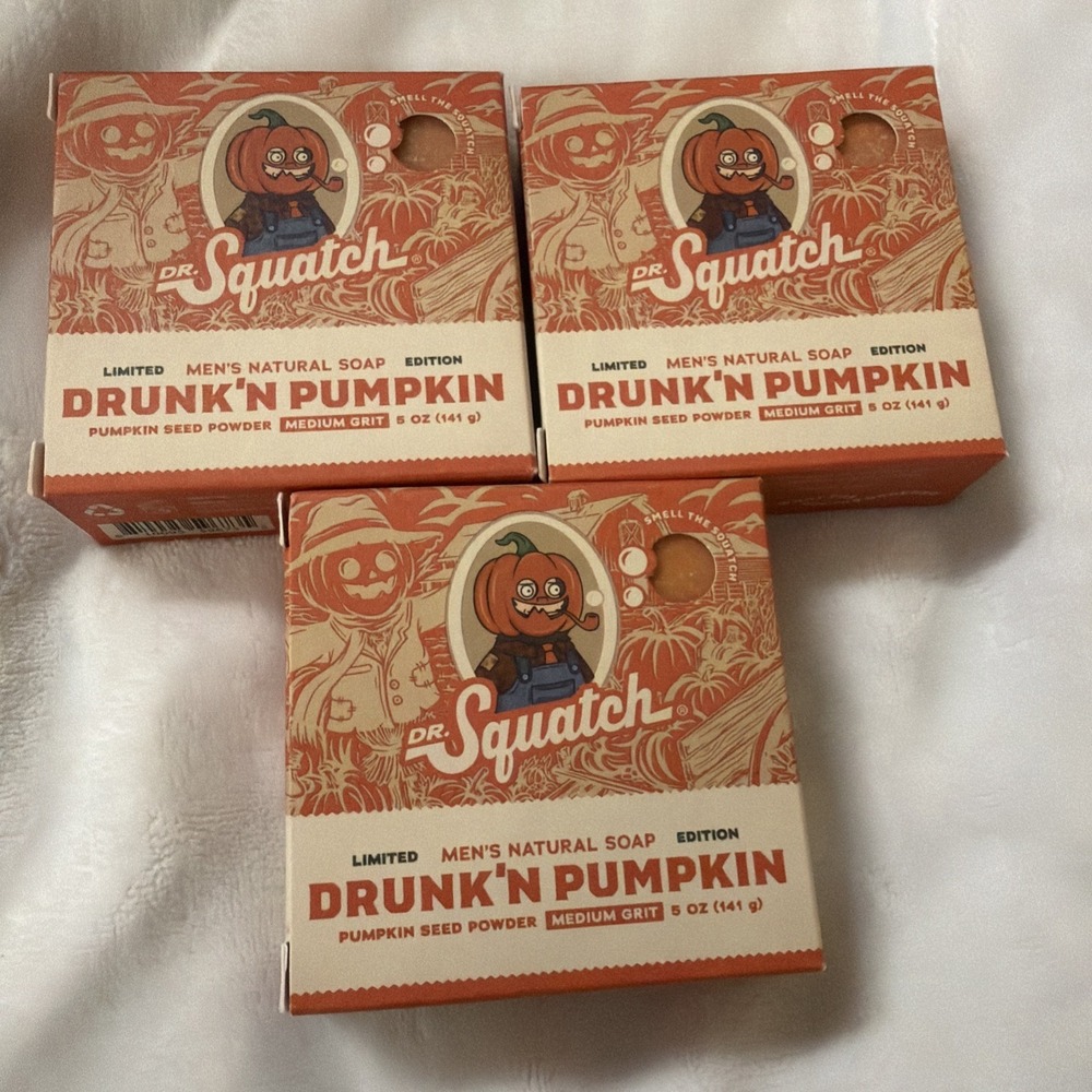 Dr. Squatch Soap Halloween Limited Edition Drunk'n Pumpkin 3 Pack Natural Bar